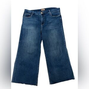 Kut From The Kloth Y2K Wide Leg Crop Jeans Size 18 High Rise Raw Hem 90s Denim